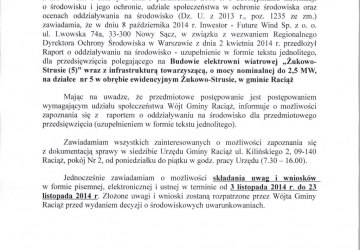 Obwieszczenie Wójta Gminy Raciąż