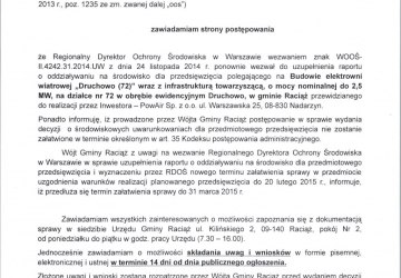 Obwieszczenie Wójta Gminy Raciąż