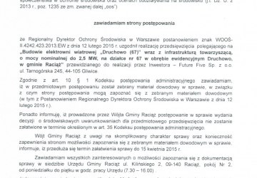 Obwieszczenie Wójta Gminy Raciąż