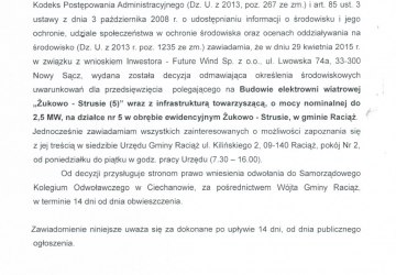 Obwieszczenie Wójta Gminy Raciąż