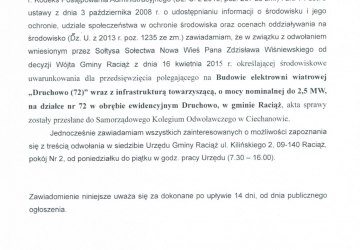 Obwieszczenie Wójta Gminy Raciąż