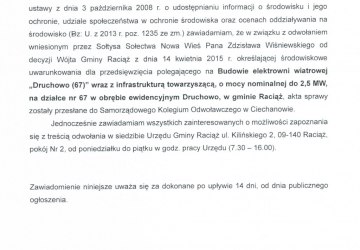 Obwieszczenie Wójta Gminy Raciąż