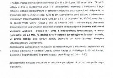 Obwieszczenie Wójta Gminy Raciąż