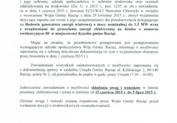 Obwieszczenie Wójta Gminy Raciąż