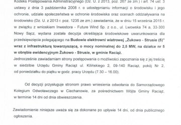 Obwieszczenie Wójta Gminy Raciąż