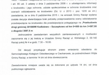 Obwieszczenie Wójta Gminy Raciąż