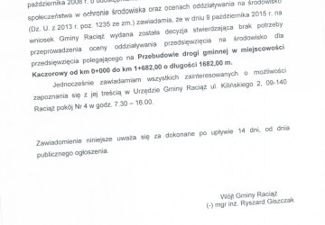 Obwieszczenie Wójta Gminy Raciąż