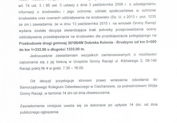 Obwieszczenie Wójta Gminy Raciąż