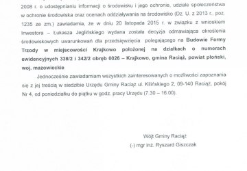 Obwieszczenie Wójta Gminy Raciąż