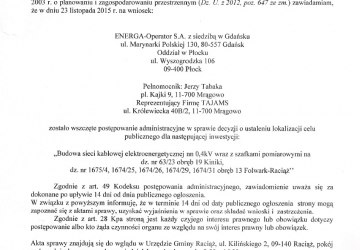 Obwieszczenie lokalizacja celu publicznego