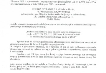 Obwieszczenie lokalizacja celu publicznego