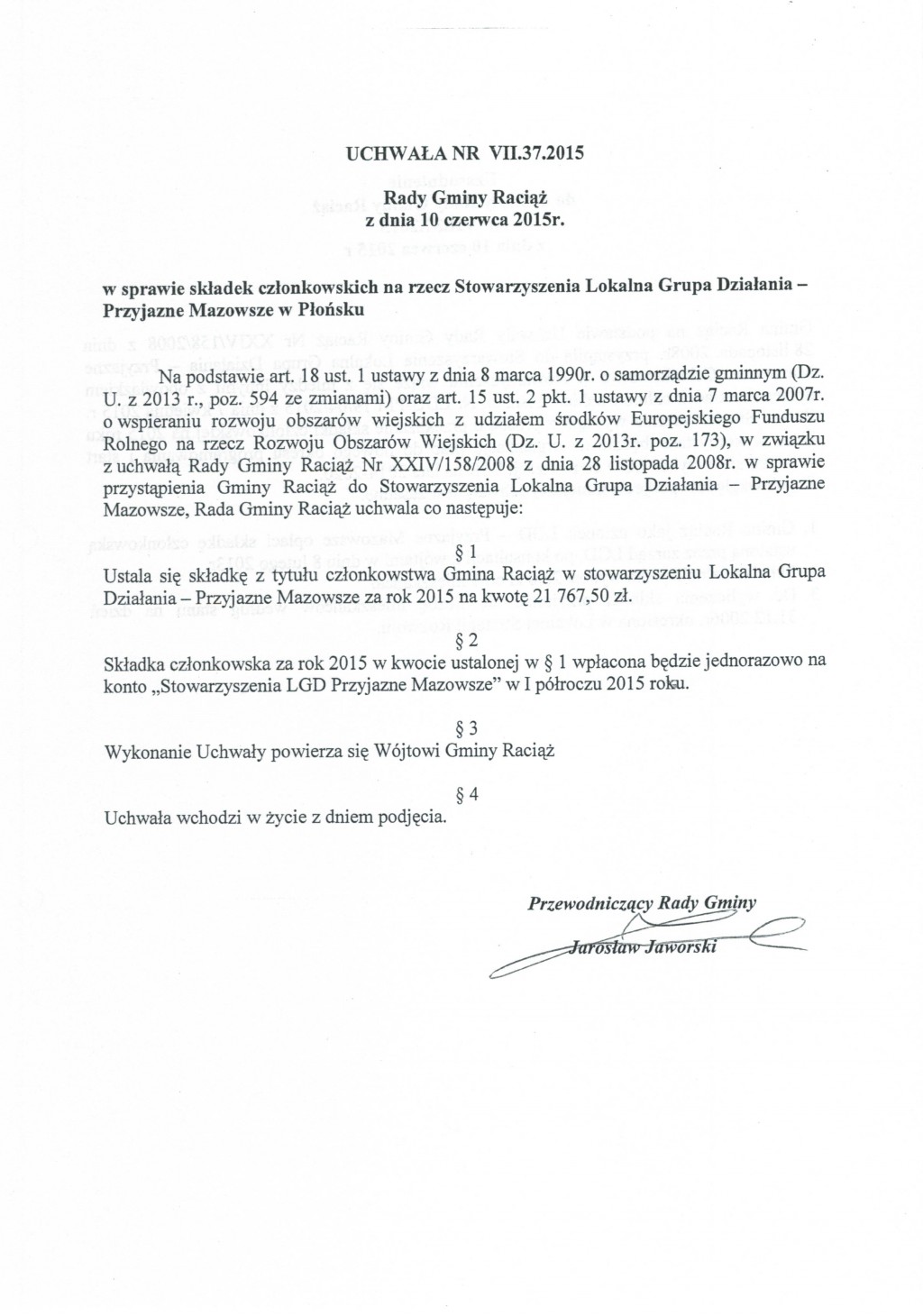 Uchwała Nr.VII.37.2015