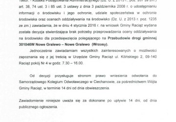 Obwieszczenie Wójta Gminy Raciąż