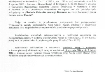 Obwieszczenie Wójta Gminy Raciąż