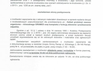 Obwieszczenie Wójta Gminy Raciąż