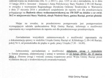 Obwieszczenie Wójta Gminy Raciąż