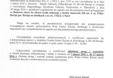 Obwieszczenie Wójta Gminy Raciąż