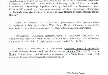 Obwieszczenie Wójta Gminy Raciąż