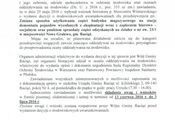 Obwieszczenie Wójta Gminy Raciąż