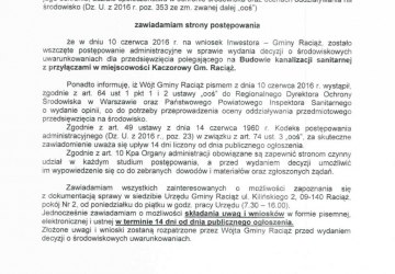 Obwieszczenie Wójta Gminy Raciąż