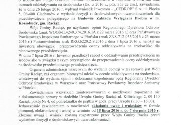 Budowa Zakładu Wylęgarni Drobiu w m. Kossobudy, gm. Raciąż