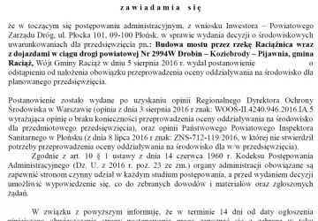 Obwieszczenie Wójta Gminy