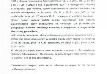 Obwieszczenie Wójta Gminy Raciąż