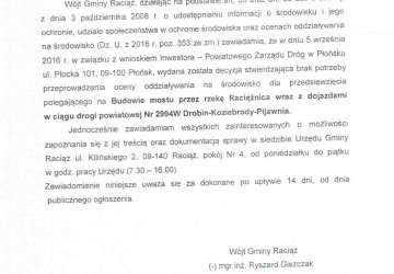 Obwieszczenie Wójta Gminy Raciąż