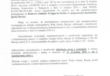Obwieszczenie Wójta Gminy Raciąż