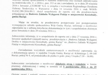 Budowa Zakładu Wylęgarni Drobiu w m. Kossobudy, gmina Raciąż