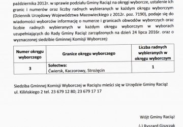 Obwieszczenie Wójta Gminy Raciąż