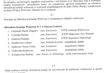 Uchwała Nr 2/2016 GKW w sprawie powołania Obwodowej Komisji Wyborczej