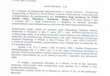 Obwieszczenie Wójta Gminy Raciąż