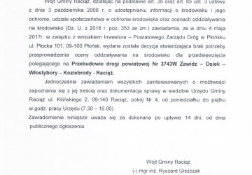 Obwieszczenie Wójta Gminy Raciąż