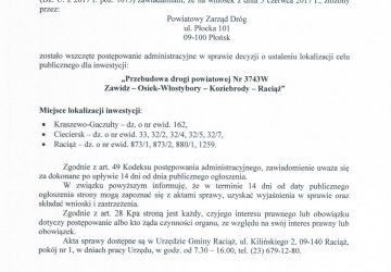 Obwieszczenie Wójta Gminy Raciąż