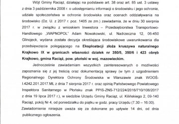 Obwieszczenie Wójta Gminy Raciąż