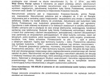 Ogłoszenie o II rokowaniach na sprzedaż nieruchomości zabudowanej stanowiącej własność Gminy Raciąż